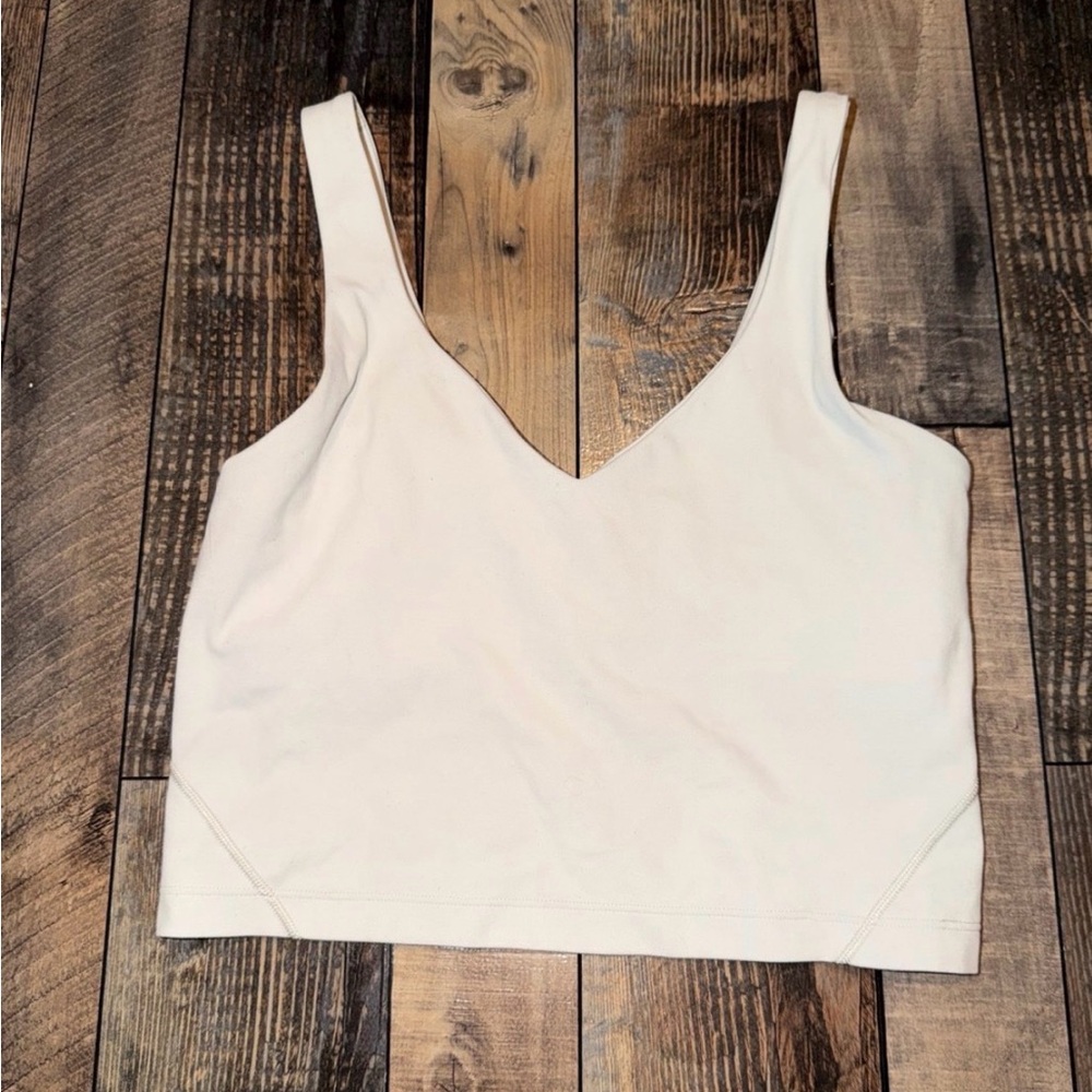 lululemon athletica Cream V-Neck Cropped Tank